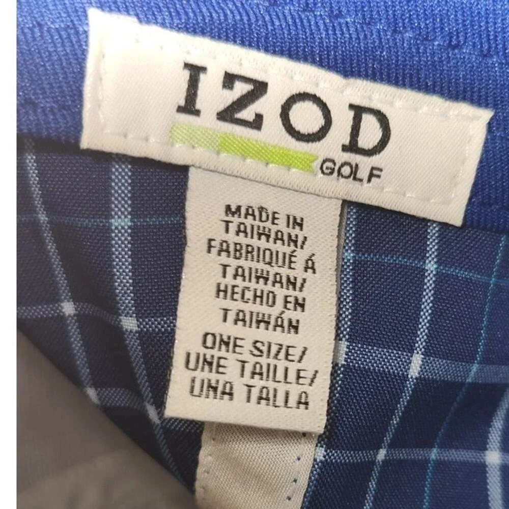 Izod Golf Blue Plaid‎ Hat EUC One Size Fits Most